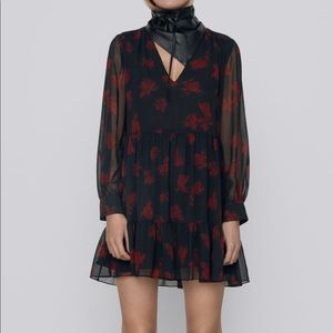 Zara black floral dress